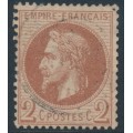 FRANCE - 1862 2c red-brown Napoléon with laurel wreath, perf. 14:13½, used – Michel # 25