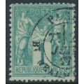 FRANCE - 1876 1c green Peace & Commerce, type I, used – Michel # 56I