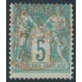 FRANCE - 1876 5c green Peace & Commerce (type I), used – Michel # 59I