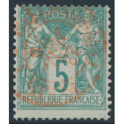 FRANCE - 1876 5c green Peace & Commerce (type I), used – Michel # 59I