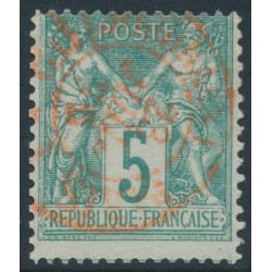 FRANCE - 1876 5c green Peace & Commerce (type I), used – Michel # 59I