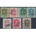ANDORRA - 1928 2c to 30c King Alfonso XIII o/p ANDORRA set of 7, used – Michel # 1B-7A