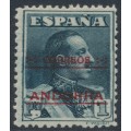 ANDORRA - 1928 1Pta black King Alfonso XIII o/p ANDORRA, perf. 13:12½, MH – Michel # 10B