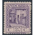 ANDORRA - 1929 20c violet Sant Julià de Lòira, perf. 11½:11½, MH – Michel # 19B