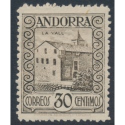 ANDORRA - 1929 30c brown Old Town Hall, perf. 14:14, MH – Michel # 21A