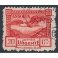 ANDORRA - 1929 20c red Eagle airmail, perf. 14:14, used – Michel # 27A