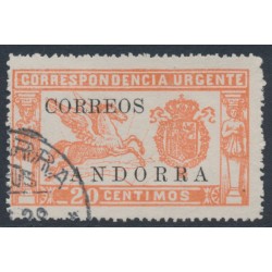 ANDORRA - 1928 20c rose Express Stamp o/p ANDORRA, used – Michel # 14