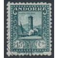 ANDORRA - 1929 15c blue-green Santa Coloma, perf. 11½:11½, used – Michel # 18B