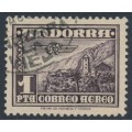 ANDORRA - 1951 1Pta dark brown Andorra la Vella, used – Michel # 58