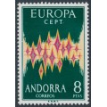 ANDORRA - 1972 8Ptas green/red/yellow Europa issue, MNH – Michel # 71