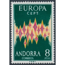 ANDORRA - 1972 8Ptas green/red/yellow Europa issue, MNH – Michel # 71