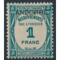 ANDORRA - 1932 1Fr blue-green French Postage Due o/p ANDORRE, MH – Michel # P14