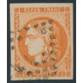 FRANCE - 1871 40c orange Cérès (Bordeaux printing), imperforate, used – Michel # 43a