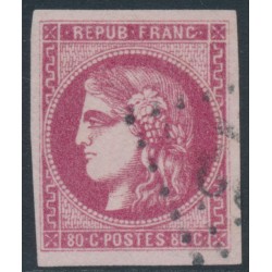 FRANCE - 1870 80c bright rose Cérès (Bordeaux printing), imperforate, used – Michel # 44a