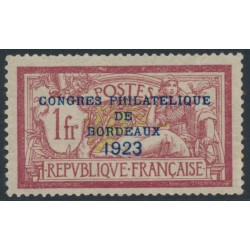 FRANCE - 1923 1Fr Merson overprinted Bordeaux 1923, MH – Michel # 152
