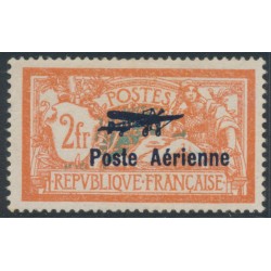 FRANCE - 1927 2Fr Merson overprinted Poste Aérienne, MH – Michel # 220