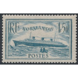 FRANCE - 1936 1.50Fr pale blue Normandie, MH – Michel # 316