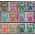 FRANCE - 1946-1953 10c to 100Fr Postage Dues set of 12, MNH – Michel # P81-P92