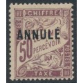 FRANCE - 1911 50c purple Postage Due, o/p ANNULÉ, MH – Yvert # T37-CI1