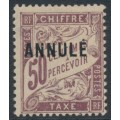 FRANCE - 1911 50c purple Postage Due, o/p ANNULÉ, MH – Yvert # T37-CI1