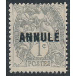 FRANCE - 1911 1c grey Type Blanc, o/p ANNULÉ, MH – Yvert # 107-CI1
