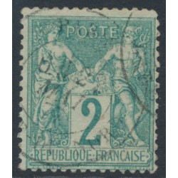 FRANCE - 1876 2c green Peace & Commerce, type I, used – Michel # 57I