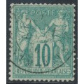 FRANCE - 1876 10c green Peace & Commerce, type I, used – Michel # 60I