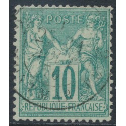 FRANCE - 1876 10c green Peace & Commerce, type I, used – Michel # 60I