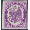 FRANCE - 1868 2Fr violet Telegraph Stamp, imperforate, used – Michel # T4