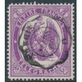 FRANCE - 1868 2Fr violet Telegraph Stamp, perf. 12½:12½, used – Michel # T8