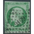 FRANCE - 1864 5c deep green on green Napoléon, imperforate, used – Michel # 11b
