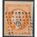 FRANCE - 1853 40c deep orange Napoléon, imperforate, used – Michel # 15a