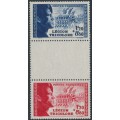 FRANCE - 1942 La Légion Tricolore vertical strip of 3, MNH – Michel # 576-577