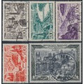 FRANCE - 1949-1950 100Fr to 1000Fr Airmail set of 5, used – Michel # 861-865