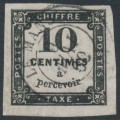 FRANCE - 1859 10c black Postage Due, imperforate, used – Michel # P2