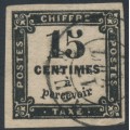 FRANCE - 1863 15c black Postage Due, imperforate, used – Michel # P3