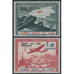 FRANCE - 1942 La Légion des Volontaires Français airmail set of 2, MH – Michel # II-III