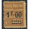 FRANCE - 1926 1.00Fr on 60c brown on yellow Railway Parcel Stamp, MNH – Michel # PP33