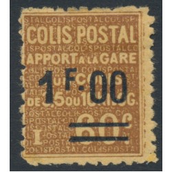 FRANCE - 1926 1.00Fr on 60c brown on yellow Railway Parcel Stamp, MNH – Michel # PP33