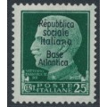 FRANCE / ITALY - 1944 25c green King, Naval Base o/p, MNH – Yvert # BNI10