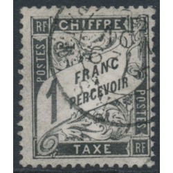 FRANCE - 1882 1Fr black Postage Due, used – Michel # P21