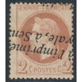 FRANCE - 1862 2c red-brown Napoléon with laurel wreath, perf. 14:13½, used – Michel # 25