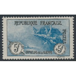 FRANCE - 1917 5Fr+5Fr blue/black War Orphans Charity, MH – Michel # 135