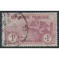 FRANCE - 1917 1Fr+1Fr carmine/rose War Orphans Charity, used – Michel # 134