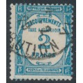 FRANCE - 1927 2Fr blue Numeral postage due, used – Michel # P61