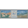 FRANCE / TAAF - 1971 Port-aux-Français strip of 3, MNH – Michel # 65-66