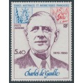 FRANCE / TAAF - 1980 5.40Fr General de Gaulle, MNH – Michel # 148