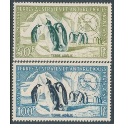 FRANCE / TAAF - 1956 Emperor Penguins set of 2, MNH – Michel # 8-9