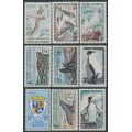 FRANCE / TAAF - 1959-1963 Bird & Animals set of 9, MNH – Michel # 14-17+19-22+25