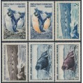 FRANCE / TAAF - 1956 50c to 15Fr Fauna set of 6, MNH – Michel # 2-7